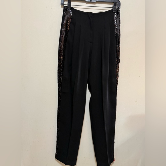 NWT Elle Tahari black tuxedo ladies pants with sequin...